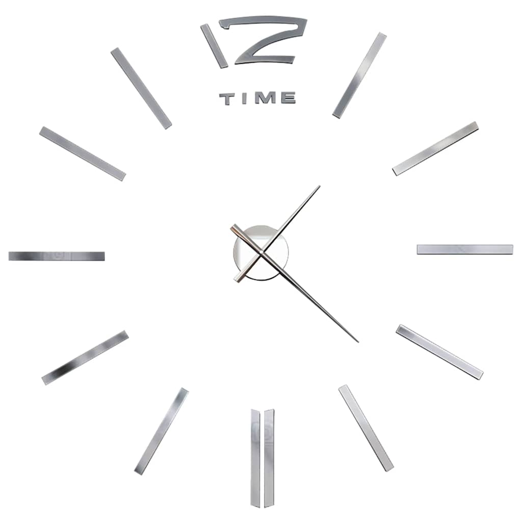3D Wall Clock | Shiny Silver | Eva | Xxl | Adjustable Armrests