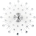 Horloge murale perles acryliques 50cm glamour cristal argentée
