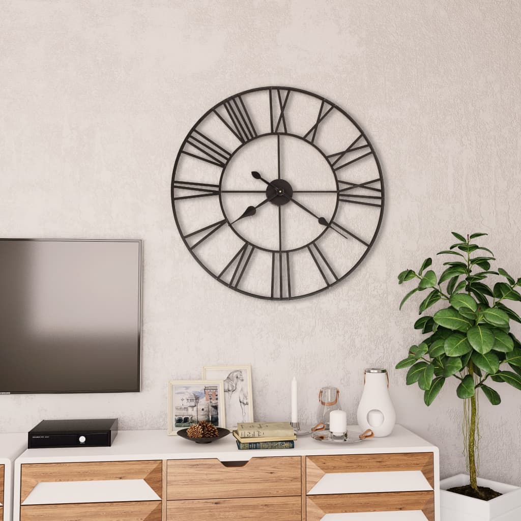 Wall Clock | Black | Metal | Xxl | Clock | Wall Clock | Circular