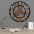 Horloge murale engrenage doré 58cm design industriel steampunk
