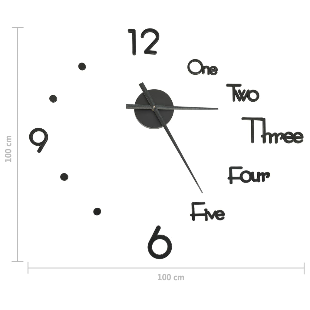 3D Wall Clock Modern Design 100 Cm Xxl