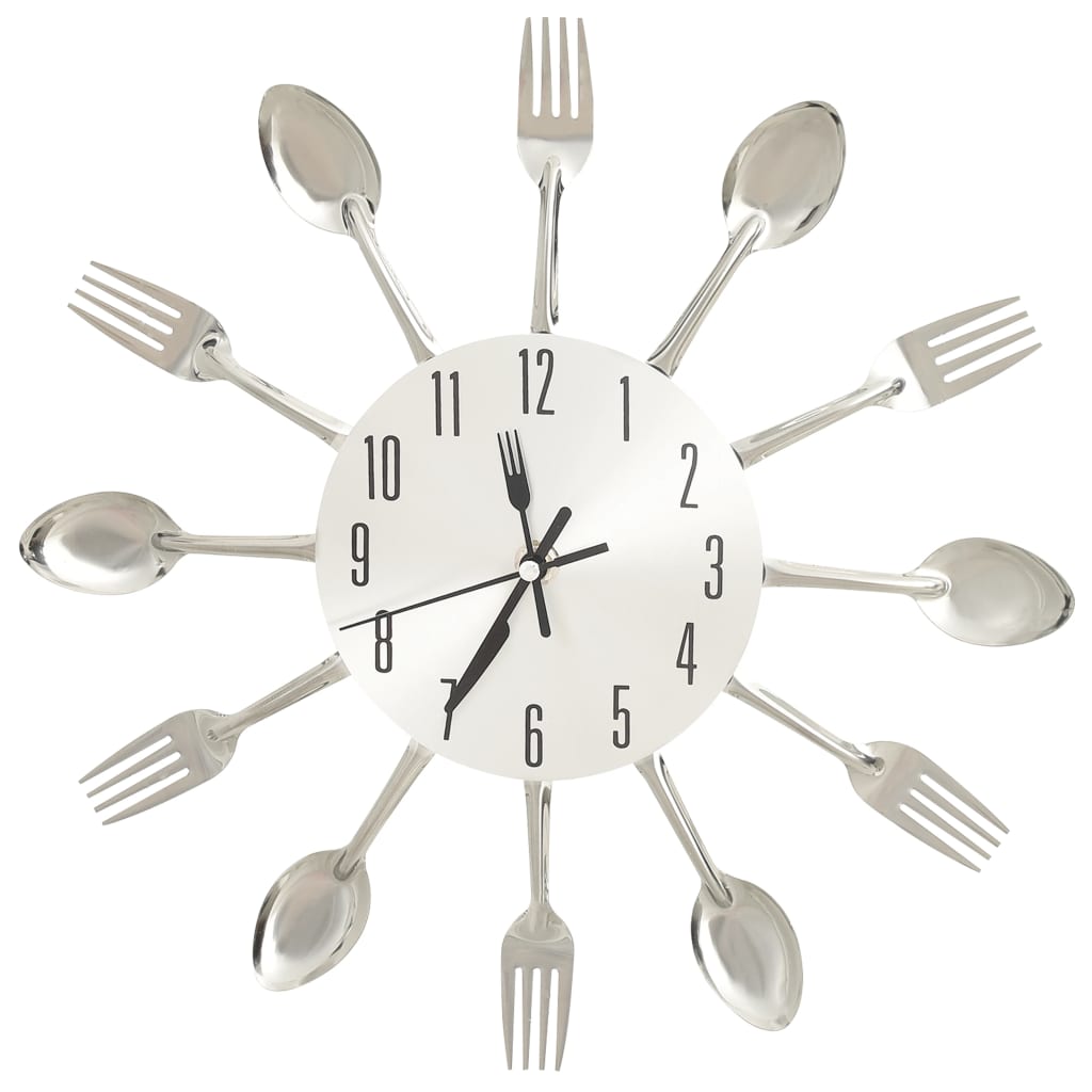 Wall Clock | Silver | Aluminium | 31 Cm Diameter | Decorative Inlays