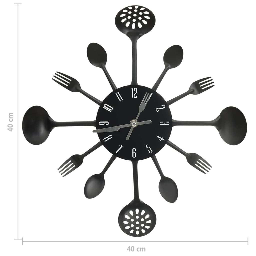 Wall Clock | Black | Aluminium | 40 Cm Across | Clock | Wall Clock