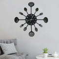 Horloge murale cuisine noire 40cm design moderne fonctionnel
