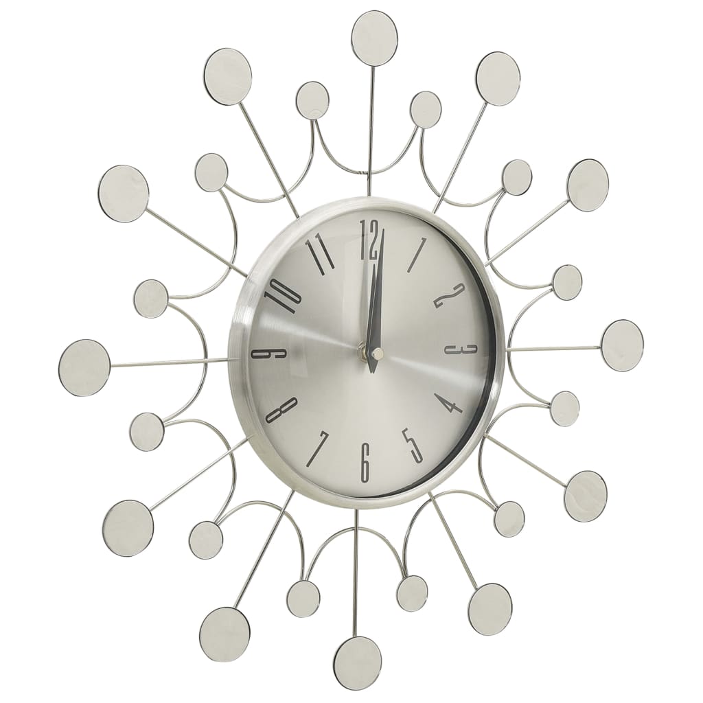 Wall Clock | Silver | Metal, Aluminium | Medium | Decorative Inlays