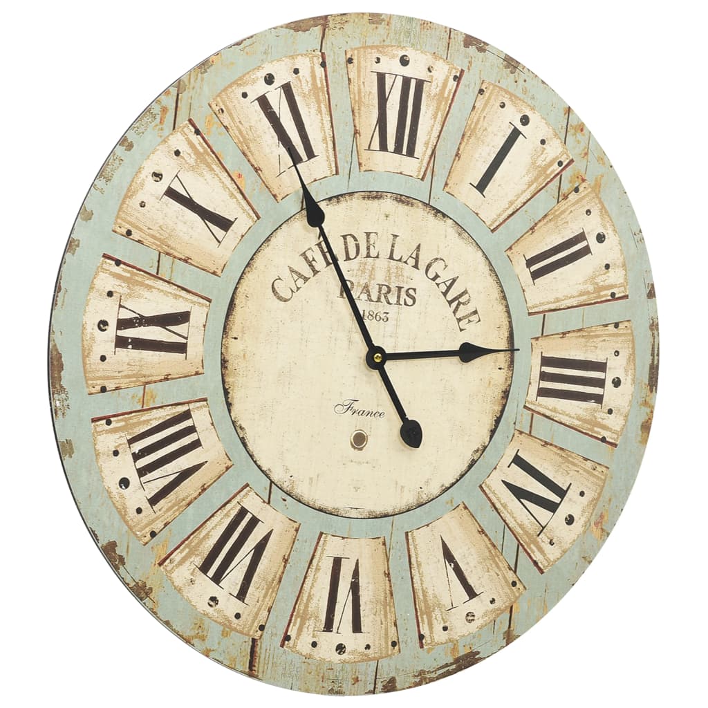 Wall Clock | Multicoloured | Mdf | Large | Decorative Inlays | Wall Clock