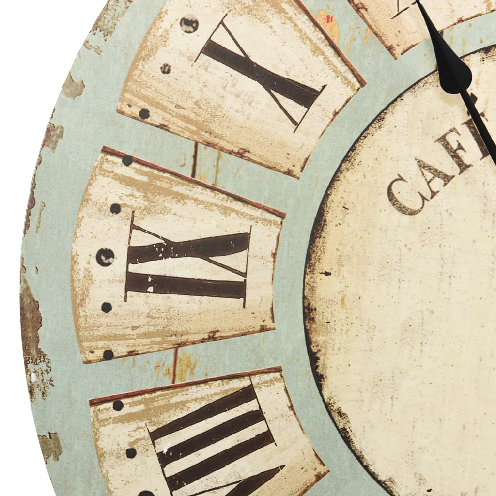 Wall Clock | Multicoloured | Mdf | Large | Decorative Inlays | Wall Clock