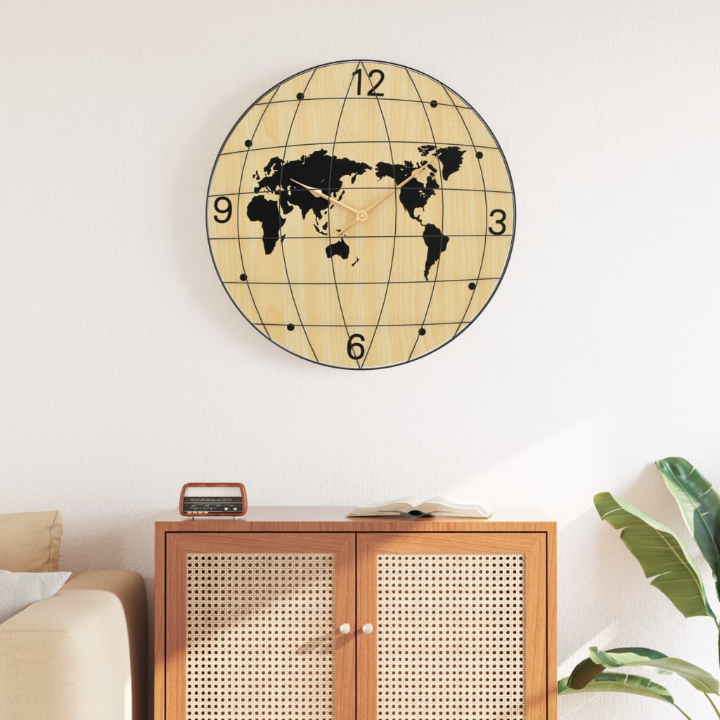 Horloge murale jaune et noire 50cm colorée design pop art

