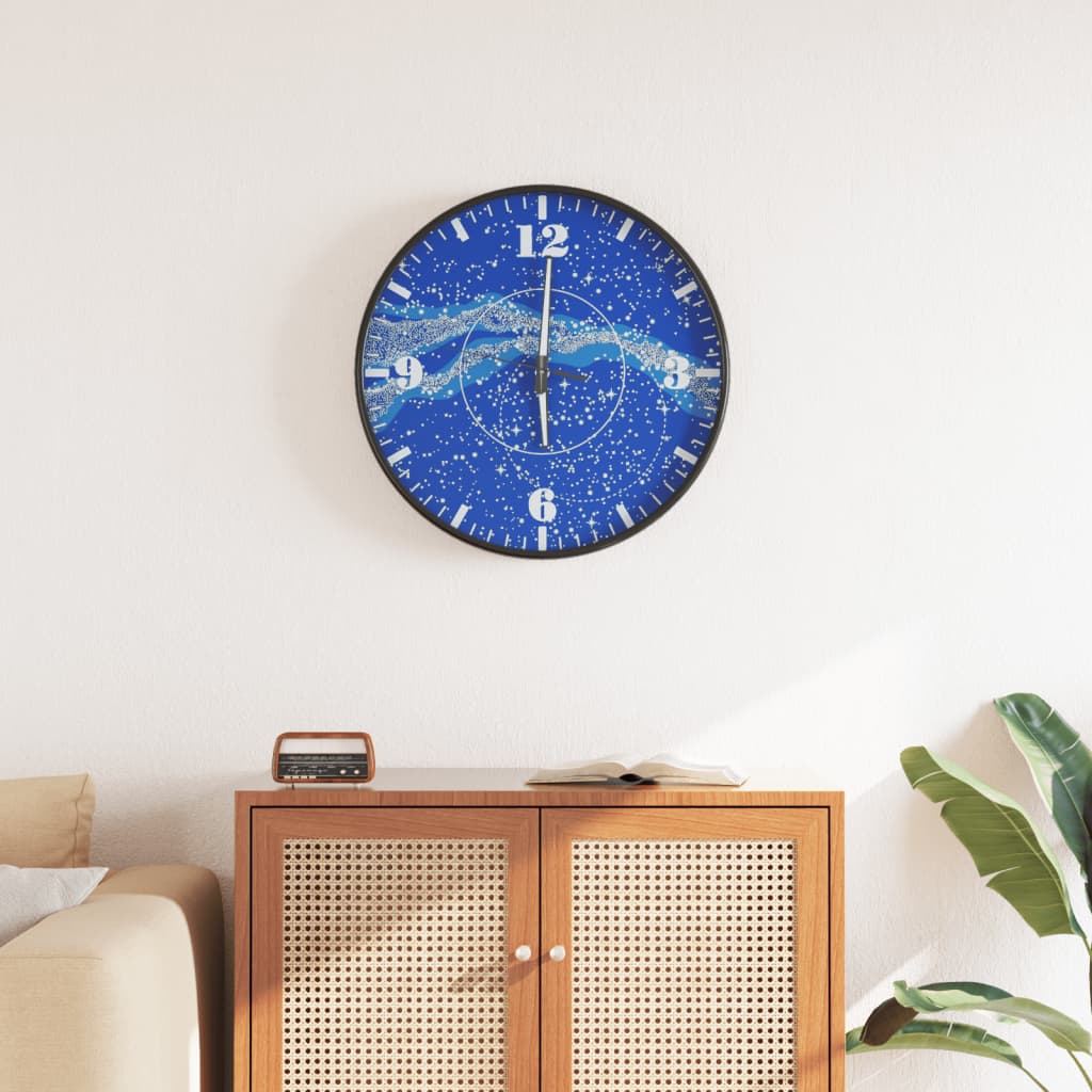 Horloge murale lumineuse bleue 30cm galaxie chambre décoration
